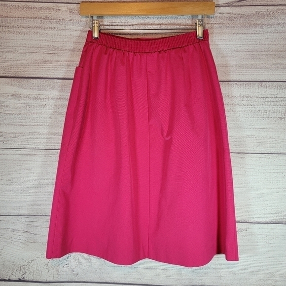 KORET Vintage Button Up Pull On Skirt Below Knee Stretchy Waist Pink Size 10 - Picture 2 of 7